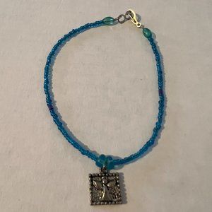 Made for an Angel Blue Beaded Silver Charm 8" Bracelet